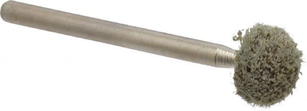 Grier Abrasives - 3/8" Head Diam x 3/8" Thickness, B122, Ball End, Aluminum Oxide Mounted Point - Green-Gray, Fine Grade, 61,650 RPM - Exact Tooling