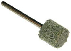 Standard Abrasives - 1/4" Head Diam x 1/4" Thickness, W160, Cylinder End, Aluminum Oxide Mounted Point - Dark Gray, 81,300 RPM - Exact Tooling