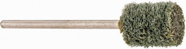 Grier Abrasives - 3/8" Head Diam x 1/2" Thickness, W176, Cylinder End, Aluminum Oxide Mounted Point - Green-Gray, Fine Grade, 33,750 RPM - Exact Tooling