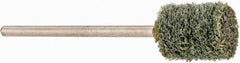Grier Abrasives - 3/8" Head Diam x 1/2" Thickness, W176, Cylinder End, Aluminum Oxide Mounted Point - Green-Gray, Fine Grade, 33,750 RPM - Exact Tooling