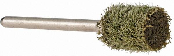 Grier Abrasives - 3/8" Head Diam x 1/2" Thickness, W176, Cylinder End, Aluminum Oxide Mounted Point - Green-Gray, Fine Grade, 45,370 RPM - Exact Tooling
