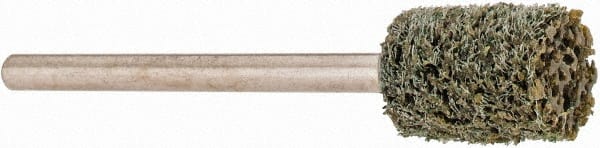 Grier Abrasives - 3/8" Head Diam x 1/2" Thickness, W176, Cylinder End, Aluminum Oxide Mounted Point - Green-Gray, Fine Grade, 45,370 RPM - Exact Tooling