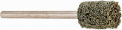 Grier Abrasives - 3/8" Head Diam x 1/2" Thickness, W176, Cylinder End, Aluminum Oxide Mounted Point - Green-Gray, Fine Grade, 45,370 RPM - Exact Tooling