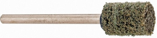 Grier Abrasives - 3/8" Head Diam x 1/2" Thickness, W176, Cylinder End, Aluminum Oxide Mounted Point - Green-Gray, Medium Grade, 45,370 RPM - Exact Tooling
