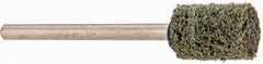 Grier Abrasives - 3/8" Head Diam x 1/2" Thickness, W176, Cylinder End, Aluminum Oxide Mounted Point - Green-Gray, Medium Grade, 45,370 RPM - Exact Tooling