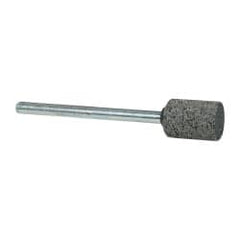 Grier Abrasives - 3/8" Head Diam x 1/2" Thickness, W176, Cylinder End, Silicon Carbide Mounted Point - Green-Gray, Fine Grade, 45,370 RPM - Exact Tooling