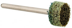 Grier Abrasives - 1/2" Head Diam x 1/4" Thickness, W183, Cylinder End, Aluminum Oxide Mounted Point - Green-Gray, Medium Grade, 51,750 RPM - Exact Tooling
