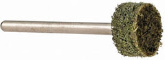 Grier Abrasives - 1/2" Head Diam x 1/4" Thickness, W183, Cylinder End, Aluminum Oxide Mounted Point - Green-Gray, Coarse Grade, 51,750 RPM - Exact Tooling