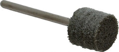 Standard Abrasives - 1/2" Head Diam x 1/2" Thickness, W185, Cylinder End, Aluminum Oxide Mounted Point - Dark Gray, 34,500 RPM - Exact Tooling