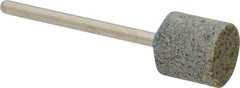 Grier Abrasives - 1/2" Head Diam x 1/2" Thickness, W185, Cylinder End, Aluminum Oxide Mounted Point - Green-Gray, Medium Grade, 34,500 RPM - Exact Tooling