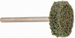 Grier Abrasives - 3/4" Head Diam x 1/4" Thickness, W201, Cylinder End, Aluminum Oxide Mounted Point - Green-Gray, Fine Grade, 38,250 RPM - Exact Tooling