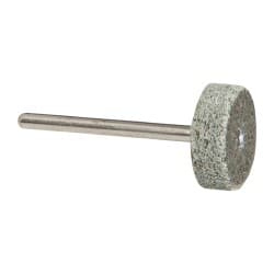 Grier Abrasives - 3/4" Head Diam x 1/4" Thickness, W201, Cylinder End, Aluminum Oxide Mounted Point - Green-Gray, Fine Grade, 38,250 RPM - Exact Tooling