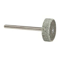 Grier Abrasives - 3/4" Head Diam x 1/4" Thickness, W201, Cylinder End, Aluminum Oxide Mounted Point - Green-Gray, Fine Grade, 38,250 RPM - Exact Tooling