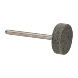Grier Abrasives - 3/4" Head Diam x 1/4" Thickness, W201, Cylinder End, Aluminum Oxide Mounted Point - Green-Gray, Medium Grade, 38,250 RPM - Exact Tooling