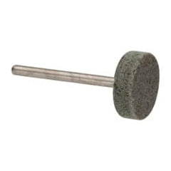 Grier Abrasives - 3/4" Head Diam x 1/4" Thickness, W201, Cylinder End, Aluminum Oxide Mounted Point - Green-Gray, Medium Grade, 38,250 RPM - Exact Tooling
