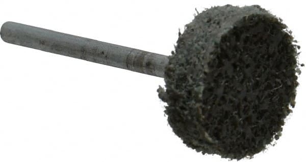 Grier Abrasives - 3/4" Head Diam x 1/4" Thickness, W201, Cylinder End, Aluminum Oxide Mounted Point - Green-Gray, Coarse Grade, 38,250 RPM - Exact Tooling