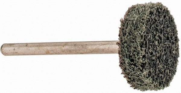Grier Abrasives - 3/4" Head Diam x 1/4" Thickness, W201, Cylinder End, Silicon Carbide Mounted Point - Green-Gray, Fine Grade, 38,250 RPM - Exact Tooling