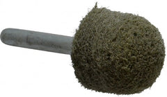 Grier Abrasives - 1" Head Diam x 1" Thickness, A21, Ball Nose End, Aluminum Oxide Mounted Point - Green-Gray, Fine Grade, 34,500 RPM - Exact Tooling