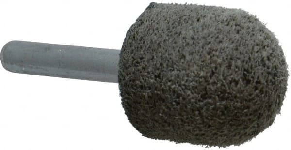 Grier Abrasives - 1" Head Diam x 1" Thickness, A21, Ball Nose End, Aluminum Oxide Mounted Point - Green-Gray, Medium Grade, 34,500 RPM - Exact Tooling