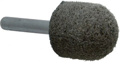 Grier Abrasives - 1" Head Diam x 1" Thickness, A21, Ball Nose End, Aluminum Oxide Mounted Point - Green-Gray, Medium Grade, 34,500 RPM - Exact Tooling