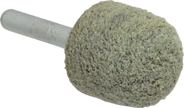 Standard Abrasives - 1" Head Diam x 1" Thickness, A21, Ball Nose End, Aluminum Oxide Mounted Point - Black, 34,500 RPM - Exact Tooling