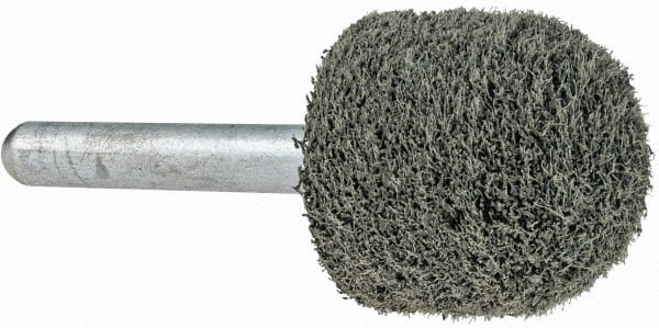 Grier Abrasives - 1" Head Diam x 1" Thickness, A21, Ball Nose End, Silicon Carbide Mounted Point - Green-Gray, Fine Grade, 34,500 RPM - Exact Tooling