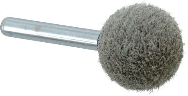 Grier Abrasives - 1" Head Diam x 1" Thickness, A25, Ball End, Aluminum Oxide Mounted Point - Green-Gray, Medium Grade, 35,620 RPM - Exact Tooling
