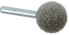 Grier Abrasives - 1" Head Diam x 1" Thickness, A25, Ball End, Aluminum Oxide Mounted Point - Green-Gray, Medium Grade, 35,620 RPM - Exact Tooling