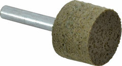 Grier Abrasives - 1" Head Diam x 3/4" Thickness, W219, Cylinder End, Aluminum Oxide Mounted Point - Green-Gray, Medium Grade, 35,100 RPM - Exact Tooling