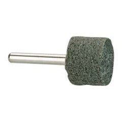 Grier Abrasives - 1" Head Diam x 3/4" Thickness, W219, Cylinder End, Silicon Carbide Mounted Point - Green-Gray, Fine Grade, 35,100 RPM - Exact Tooling