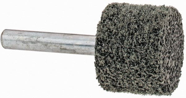 Grier Abrasives - 1" Head Diam x 3/4" Thickness, W219, Cylinder End, Silicon Carbide Mounted Point - Green-Gray, Fine Grade, 35,100 RPM - Exact Tooling