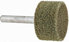 Grier Abrasives - 1-1/4" Head Diam x 3/4" Thickness, W228, Cylinder End, Aluminum Oxide Mounted Point - Green-Gray, Fine Grade, 30,520 RPM - Exact Tooling