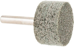 Grier Abrasives - 1-1/4" Head Diam x 3/4" Thickness, W228, Cylinder End, Aluminum Oxide Mounted Point - Green-Gray, Medium Grade, 30,520 RPM - Exact Tooling
