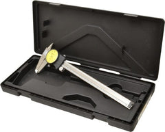 Mitutoyo - 0mm to 200mm Range, 0.01 mm Graduation, 1mm per Revolution, Dial Caliper - Yellow Face, 50mm Jaw Length, Accurate to 0.03mm - Exact Tooling