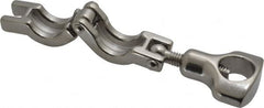 VNE - 3/4", Clamp Style, Sanitary Stainless Steel Pipe Clamp with Holed Wing Nut - Grade 304 - Exact Tooling