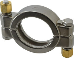 VNE - 2", Clamp Style, Sanitary Stainless Steel Pipe High Pressure Clamp - Grade 304 - Exact Tooling