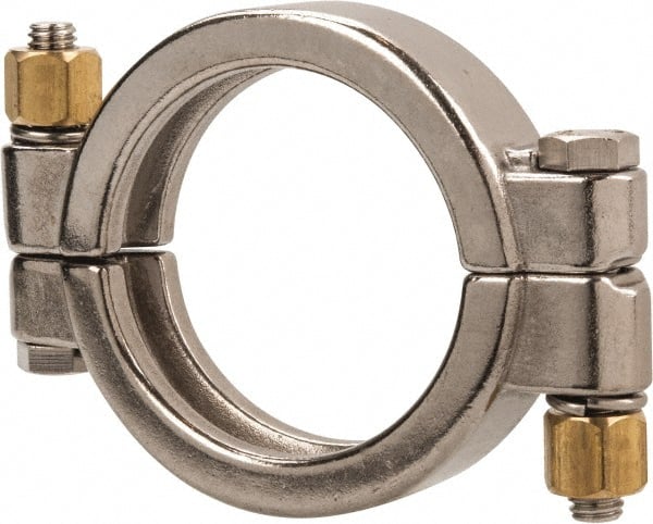 VNE - 2-1/2", Clamp Style, Sanitary Stainless Steel Pipe High Pressure Clamp - Grade 304 - Exact Tooling