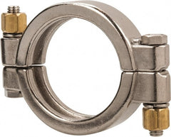 VNE - 2-1/2", Clamp Style, Sanitary Stainless Steel Pipe High Pressure Clamp - Grade 304 - Exact Tooling