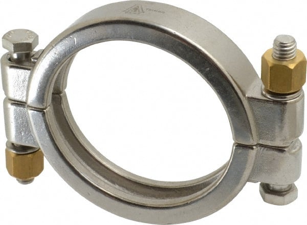 VNE - 3", Clamp Style, Sanitary Stainless Steel Pipe High Pressure Clamp - Grade 304 - Exact Tooling