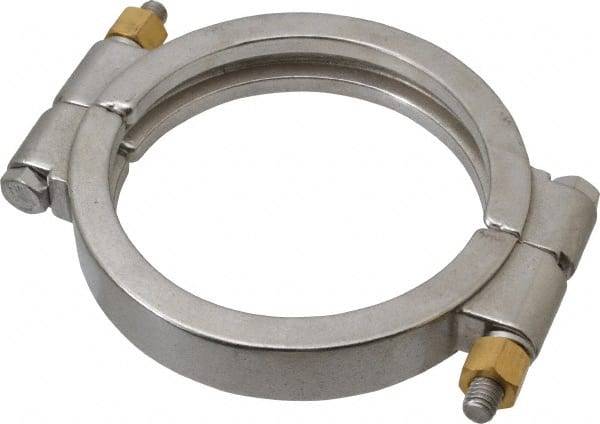 VNE - 4", Clamp Style, Sanitary Stainless Steel Pipe High Pressure Clamp - Grade 304 - Exact Tooling