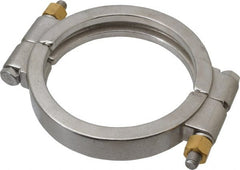 VNE - 4", Clamp Style, Sanitary Stainless Steel Pipe High Pressure Clamp - Grade 304 - Exact Tooling