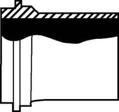 VNE - 4", John Perry Style, Sanitary Stainless Steel Pipe Long Welding Ferrule - Plain x Plain Connection, Grade 316L - Exact Tooling