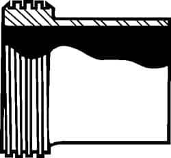 VNE - 1", John Perry Style, Sanitary Stainless Steel Pipe Long Welding Ferrule - MNPT x Plain Connection, Grade 316L - Exact Tooling
