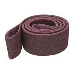 3M - 3" Wide x 132" OAL, Aluminum Oxide Abrasive Belt - Aluminum Oxide, Medium, Nonwoven, Series SC-BL - Exact Tooling