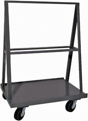 Durham - 2,000 Lb Capacity Steel A-Frame Truck - Steel Deck, 48" OAW, Phenolic Casters - Exact Tooling