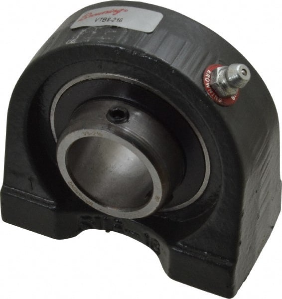 Browning - 1" ID, 3" OAL x 2-13/16" OAH Tapped Base - 1,651 Lb Static Cap, 2,801 Lb Dyn Cap, 2" Btw Mnt Hole Ctrs, 1-7/16" Base-to-Ctr Ht, Cast Iron - Exact Tooling