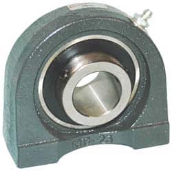 Browning - 1-3/16" ID, 4" OAL x 3-3/8" OAH Tapped Base - 2,567 Lb Static Cap, 4,381 Lb Dyn Cap, 3" Btw Mnt Hole Ctrs, 1-11/16" Base-to-Ctr Ht, Cast Iron - Exact Tooling