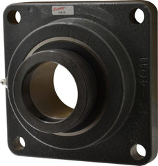 Browning - 2-7/16" ID, 6-7/8" OAL x 6-7/8" OAH 4-Bolt Flange - 8,150 Lb Static Cap, 11,789 Lb Dyn Cap, 5-5/8" Btw Mnt Hole Ctrs, Cast Iron - Exact Tooling