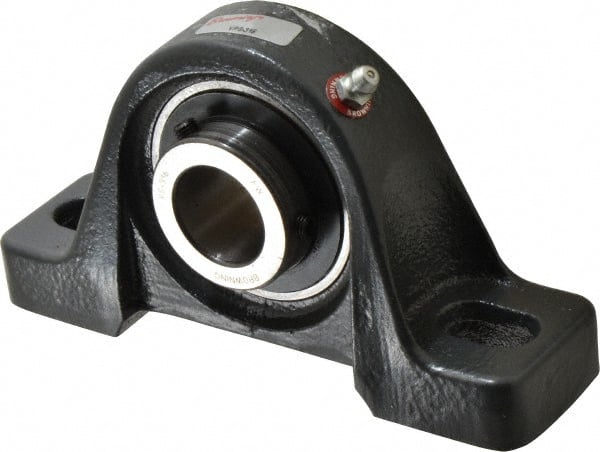 Browning - 1" ID, 6-3/16" OAL x 3-11/32" OAH Pillow Block - 2,567 Lb Static Cap, 4,381 Lb Dyn Cap, 4-5/8" Btw Mnt Hole Ctrs, 1-3/4" Base-to-Ctr Ht, Cast Iron - Exact Tooling