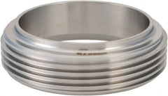 VNE - 2-1/2", Bevel Seat Style, Sanitary Stainless Steel Pipe Short Welding Ferrule - Short Threaded Connection, Grade 304 - Exact Tooling